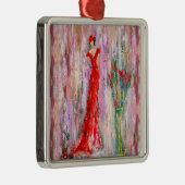 Lady in Red Metalen Ornament (Rechts)