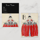 LADY IN RED MODE COSTUME DESIGNER MAKEUP ARTIST VISITEKAARTJE (Voorkant / Achterkant)