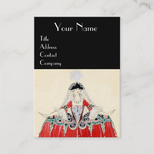 LADY IN RED MODE COSTUME DESIGNER MAKEUP ARTIST VISITEKAARTJE (Voorkant)