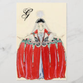 LADY IN RED MODE COSTUME DESIGNER MONOGRAM BRIEFPAPIER (Voorkant)