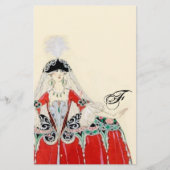 LADY IN RED MODE COSTUME DESIGNER MONOGRAM BRIEFPAPIER (Voorkant)