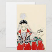 LADY IN RED MODE COSTUME DESIGNER MONOGRAM BRIEFPAPIER (Voorkant / Achterkant)