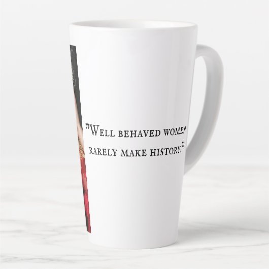 Lady in Red mok, Virginia Roos Collectie Latte Mok (Rechterhoek)