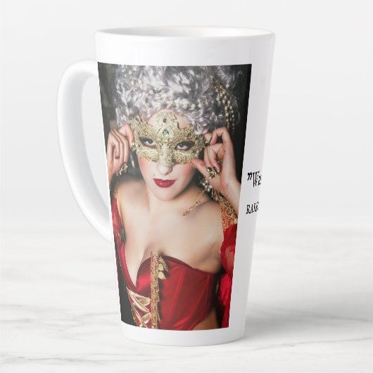 Lady in Red mok, Virginia Roos Collectie Latte Mok (Linkerhoek)