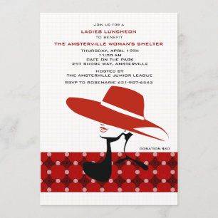 Lady in Red Pet Invitation Kaart