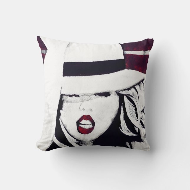 Lady in Red Pillow Kussen (Voorkant)