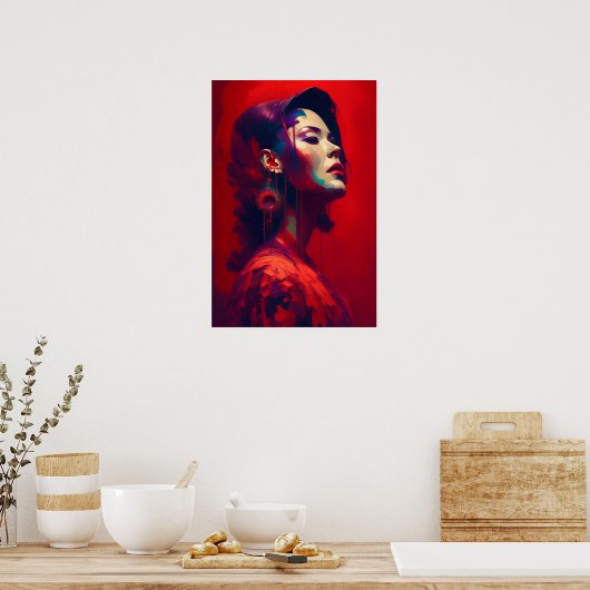 Lady In Red Poster (Keuken)