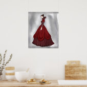 Lady in Red Poster (Keuken)
