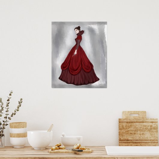 Lady in Red Poster (Keuken)