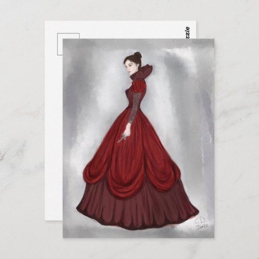 Lady In Red Poster groter Briefkaart (Voorkant / Achterkant)