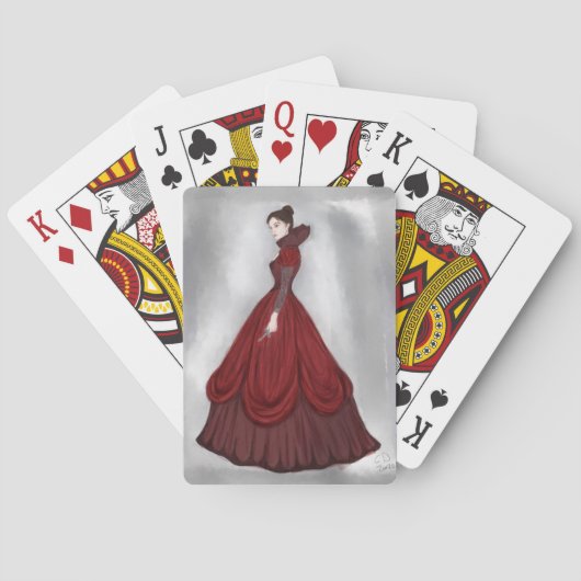 Lady In Red Poster, groter Briefkaart Pokerkaarten (Achterkant)