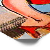 Lady in red retro  poster (Hoek)