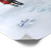 Lady in Red romantic koppon snewy London Poster (Hoek)