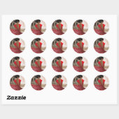 Lady in Red Ronde Sticker (Vel)
