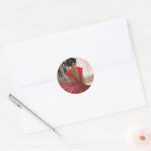 Lady in Red Ronde Sticker (Envelop)