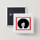 Lady in Red Vierkante Button 5,1 Cm (Voorkant /achterkant)