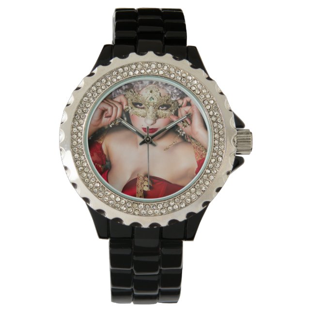Lady in Red, Virginia Roos Collectie Horloge (Voorkant)