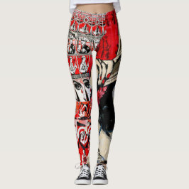 Lady in rode lipstick muur graffiti Leggings