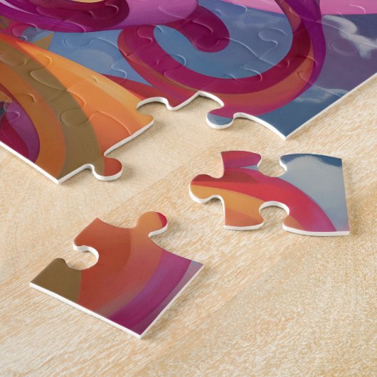 Lady in Surreal World Afro-Amerikaanse Art Roze Legpuzzel (Zijkant)