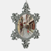 Lady in Tallinn Estland Tin Sneeuwvlok Ornament (Links)