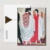 LADY IN THE MIRROR Art Deco Beauty Mode Briefkaart (Voorkant / Achterkant)