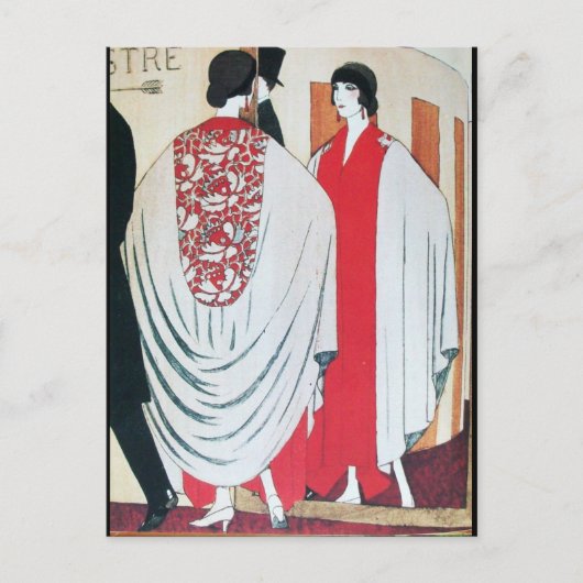 LADY IN THE MIRROR Art Deco Beauty Mode Briefkaart (Voorkant)