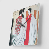 LADY IN THE MIRROR Art Deco Beauty Mode Vierkante Klok (Hoek)