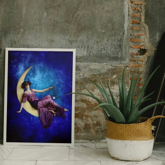 Lady in the Moon Decoupage Paper Tissuepapier