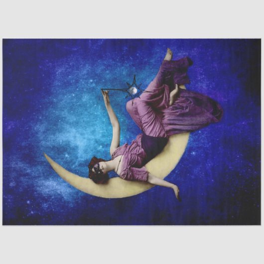 Lady in the Moon Decoupage Paper Tissuepapier (Voorkant)