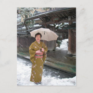 Lady in The Snow/Greetings uit Japan Briefkaart