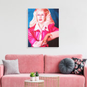 LADY IN WACHT canvas Afdruk (Insitu (Woonkamer))
