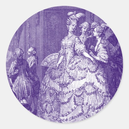 Lady in Wachten op Marie Antoinette Ronde Sticker (Voorkant)