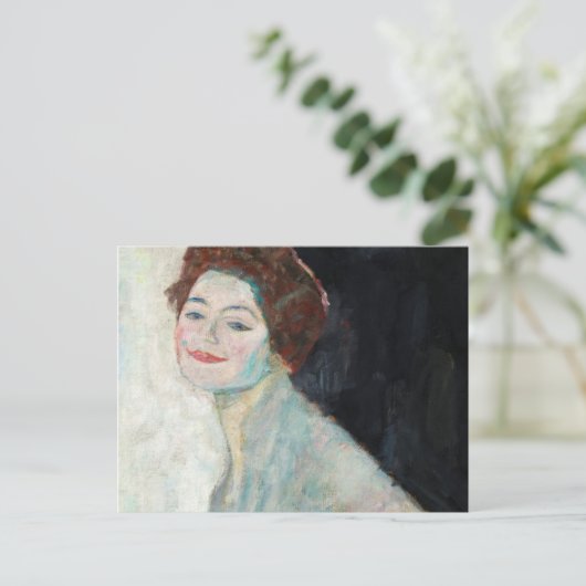 Lady in White, 1917-1918 by Gustav Klimt Briefkaart (Staand voorkant)