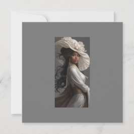 Lady in White, 4 "x 5,6" gevouwen aankondiging Kaa