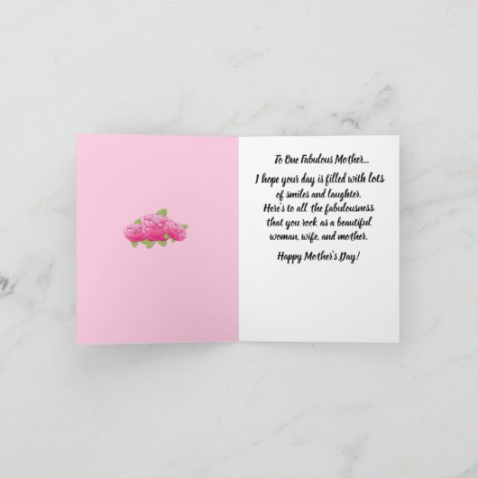 Lady in White African American Moederdag Kaart (Binnen)