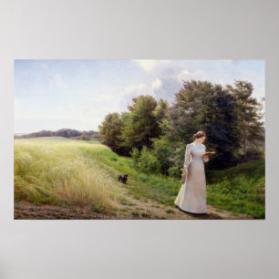 Lady in White Reading Poster
