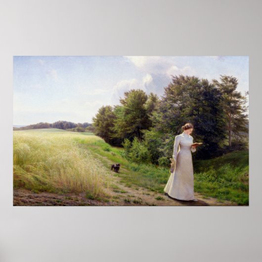 Lady in White Reading Poster (Voorkant)