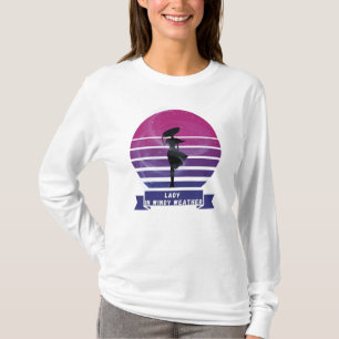 Lady in Windy Weer Lange Mouw T-shirt