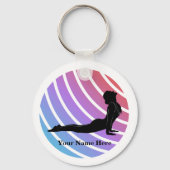 Lady in Yoga Pose Sleutelhanger (Voorkant)