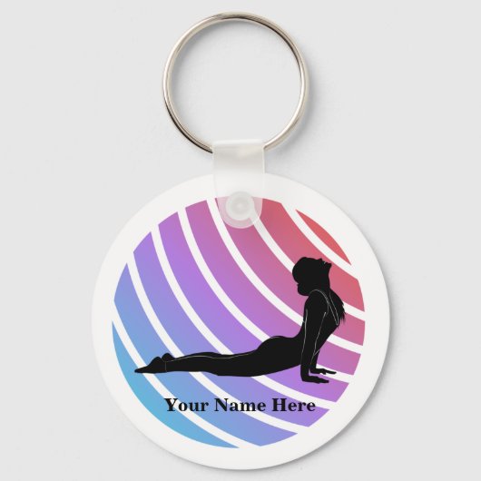 Lady in Yoga Pose Sleutelhanger (Voorkant)