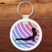 Lady in Yoga Pose Sleutelhanger (Voorkant)