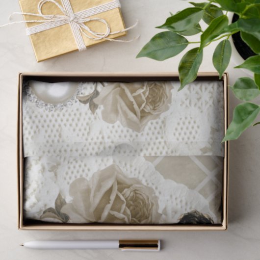 Lady Ivory Lace Elegant-weefselboek Tissuepapier (Geschenk)