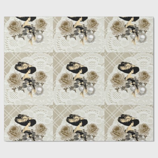 -Lady Ivory-plukpapier Cadeaupapier (Vlak)