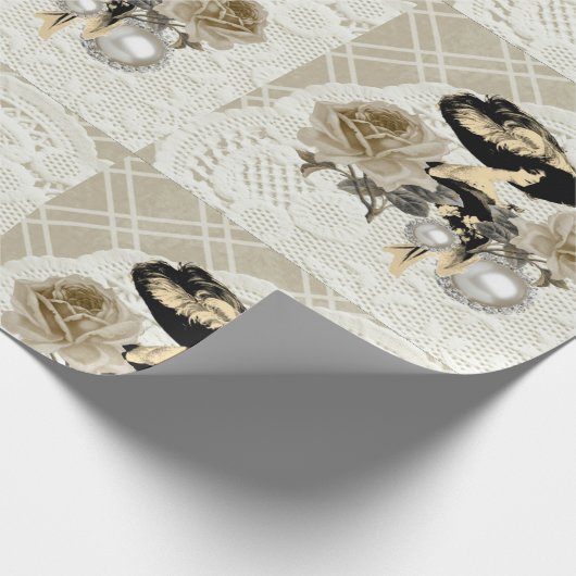 -Lady Ivory-plukpapier Cadeaupapier (Hoek)