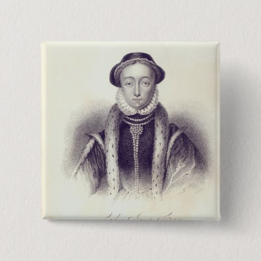 Lady Jane Gray, gegraveerd door S. Freeman Vierkante Button 5,1 Cm (Voorkant)