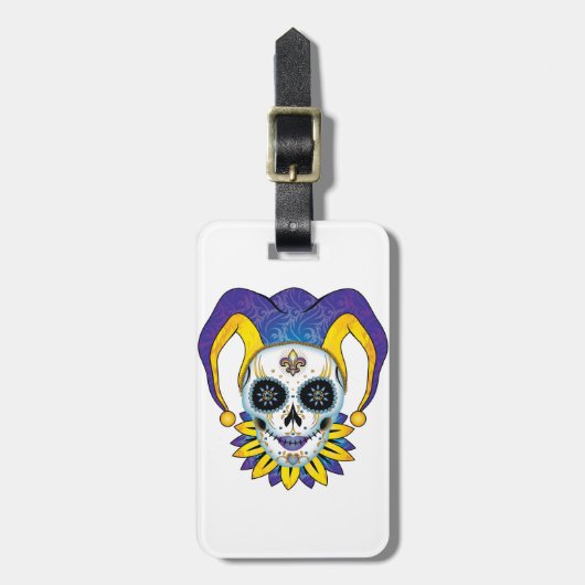 Lady Jester Skull Bagagelabel (Voorkant verticaal)
