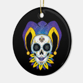 Lady Jester Skull Keramisch Ornament (Links)