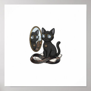 Lady Justice Black Cat Kantoor Poster Poster