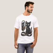 Lady Justice Black Cat Philosophy & Law T-Shirt (Voorkant volledig)
