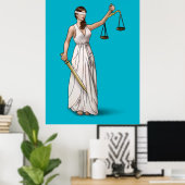 Lady Justice - Duikblauw Poster (Thuiskantoor)